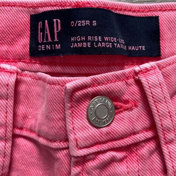 Pink Gap High Rise Wide Leg Jeans - Picture 2 of 5